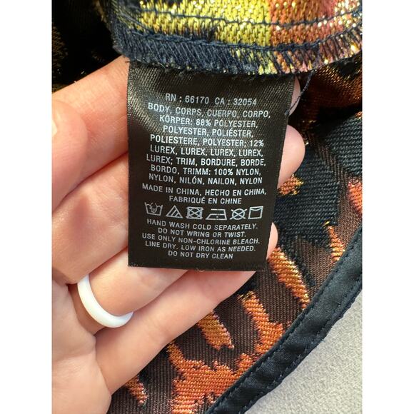 Anthropologie HD in Paris Tank Top Size 4 Yana Jacquard Metallic Peplum NEW NWT - Picture 14 of 16